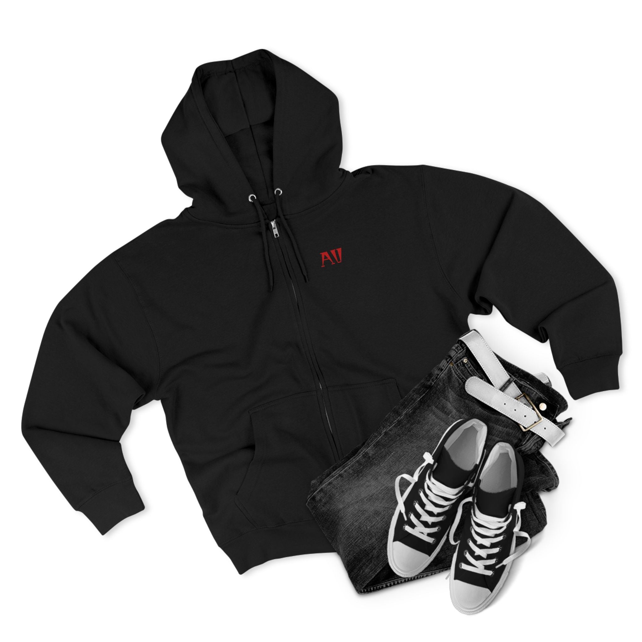 Spider Emblem Zip Hoodie