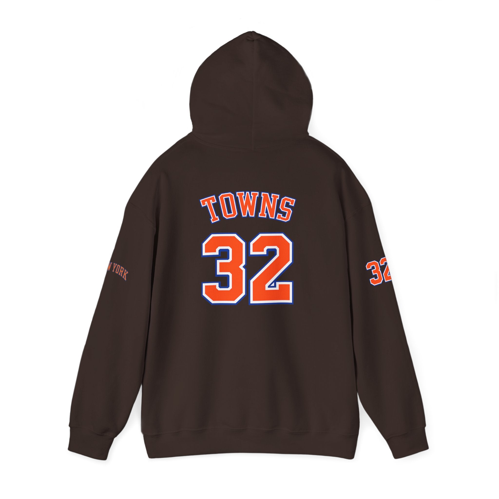 New York Knicks Jersey Hoodie — 'Towns 32' Retro Basketball Pullover
