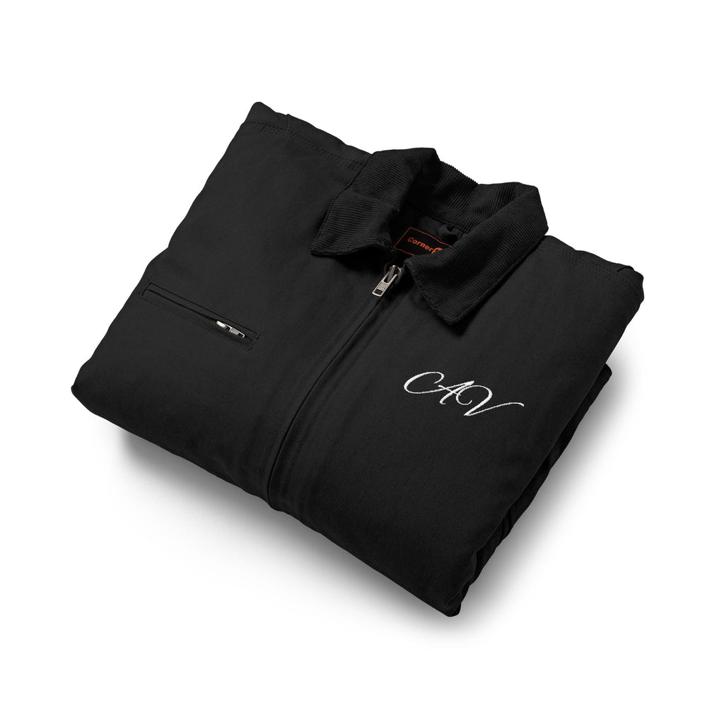 Work Jacket - Black Duck Cloth Jacket with Subtle 'CRT' Script Logo