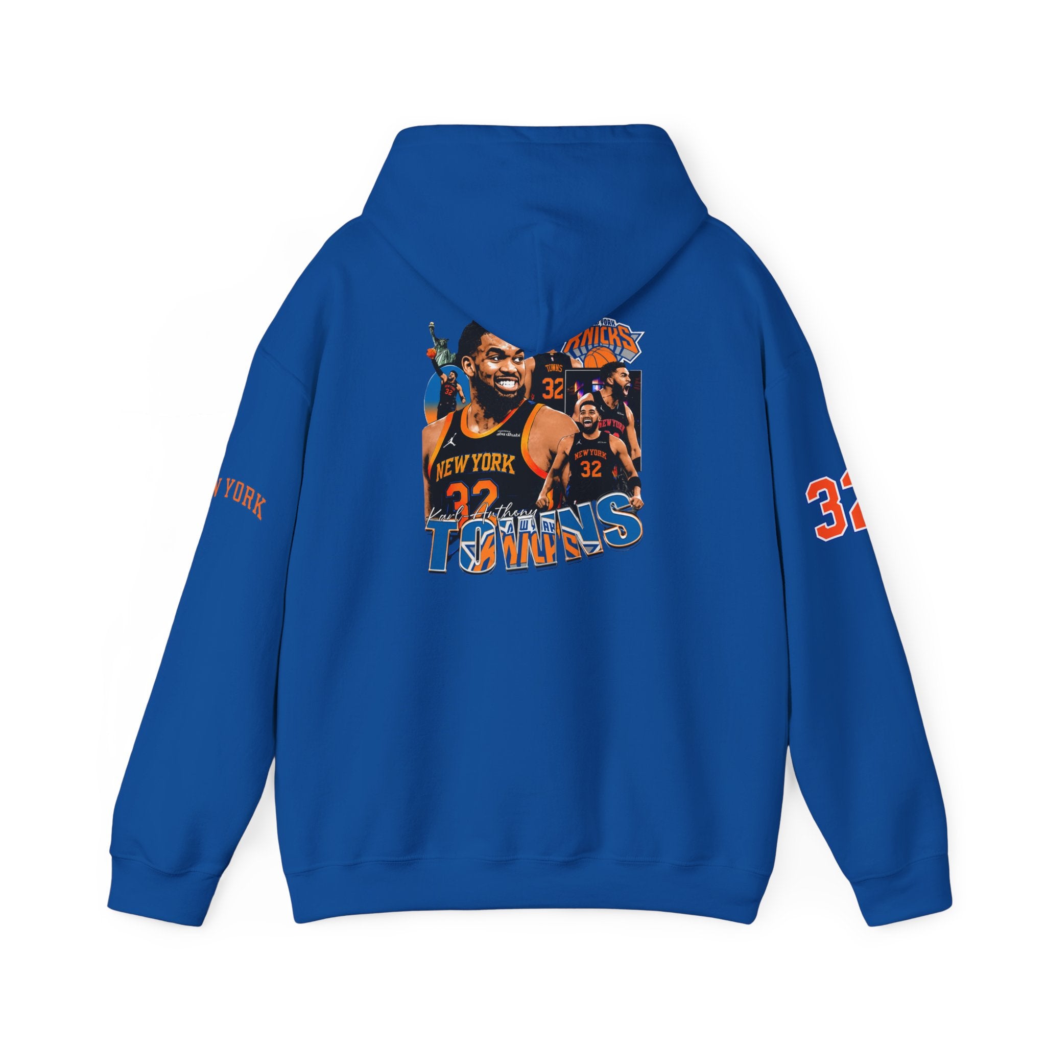 New York Knicks Retro Logo Hoodie — 32 Jersey Sleeve Basketball Pullover