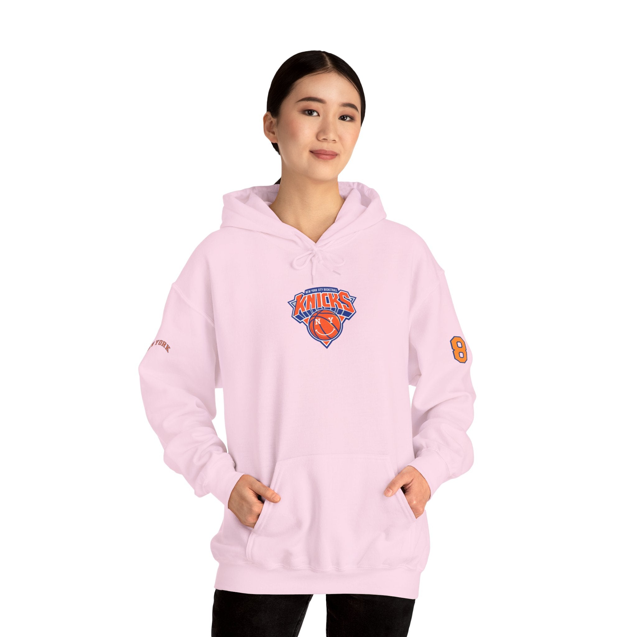 Knicks #8 Anunoby Basketball Hoodie — NYR Team Logo Back Number Sweatshirt