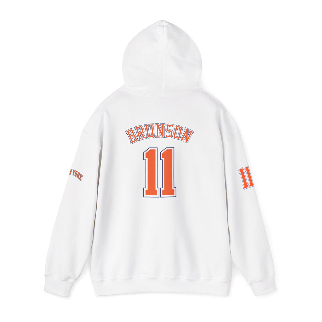 Knicks Jersey Hoodie — Brunson #11 White Basketball Pullover