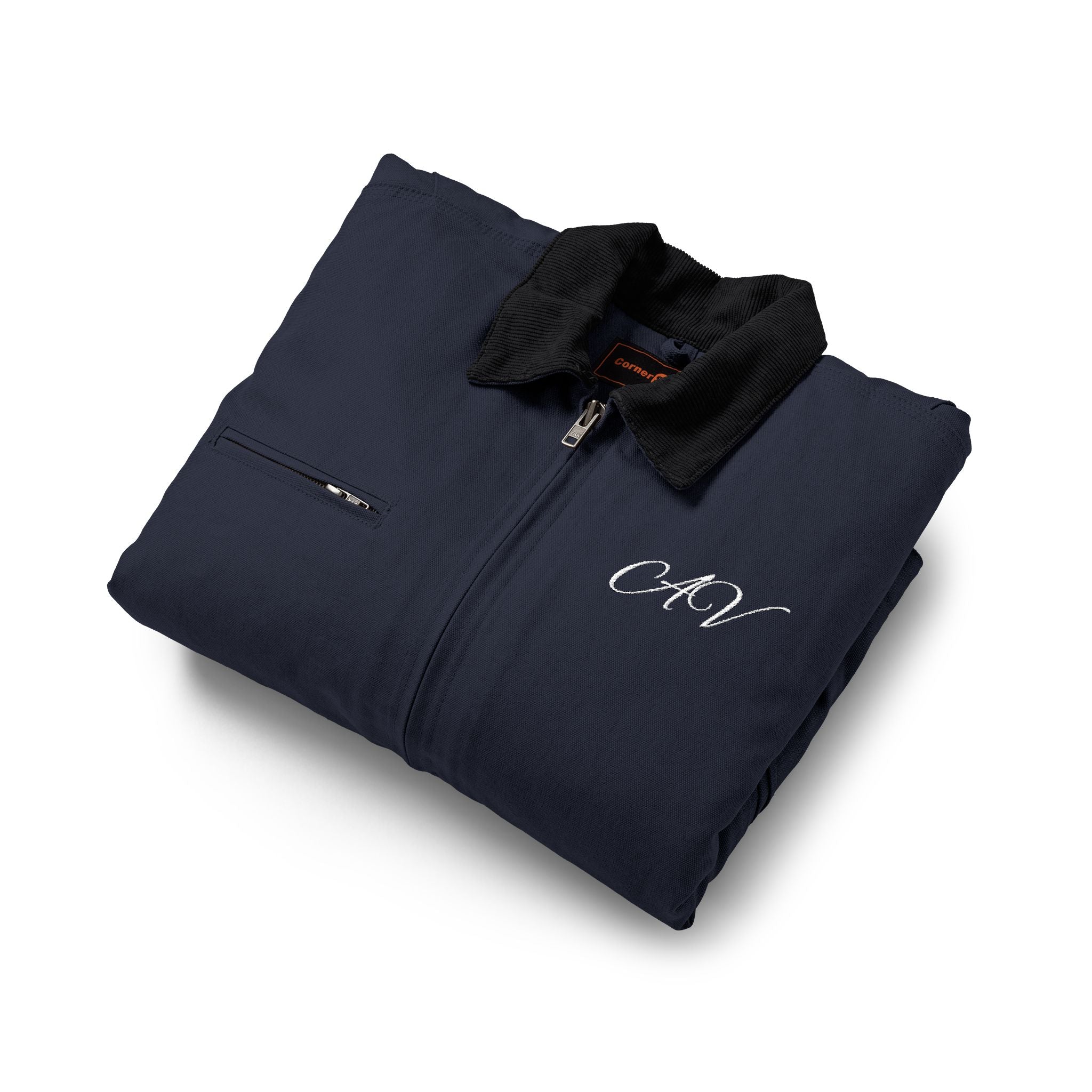 Work Jacket - Black Duck Cloth Jacket with Subtle 'CRT' Script Logo