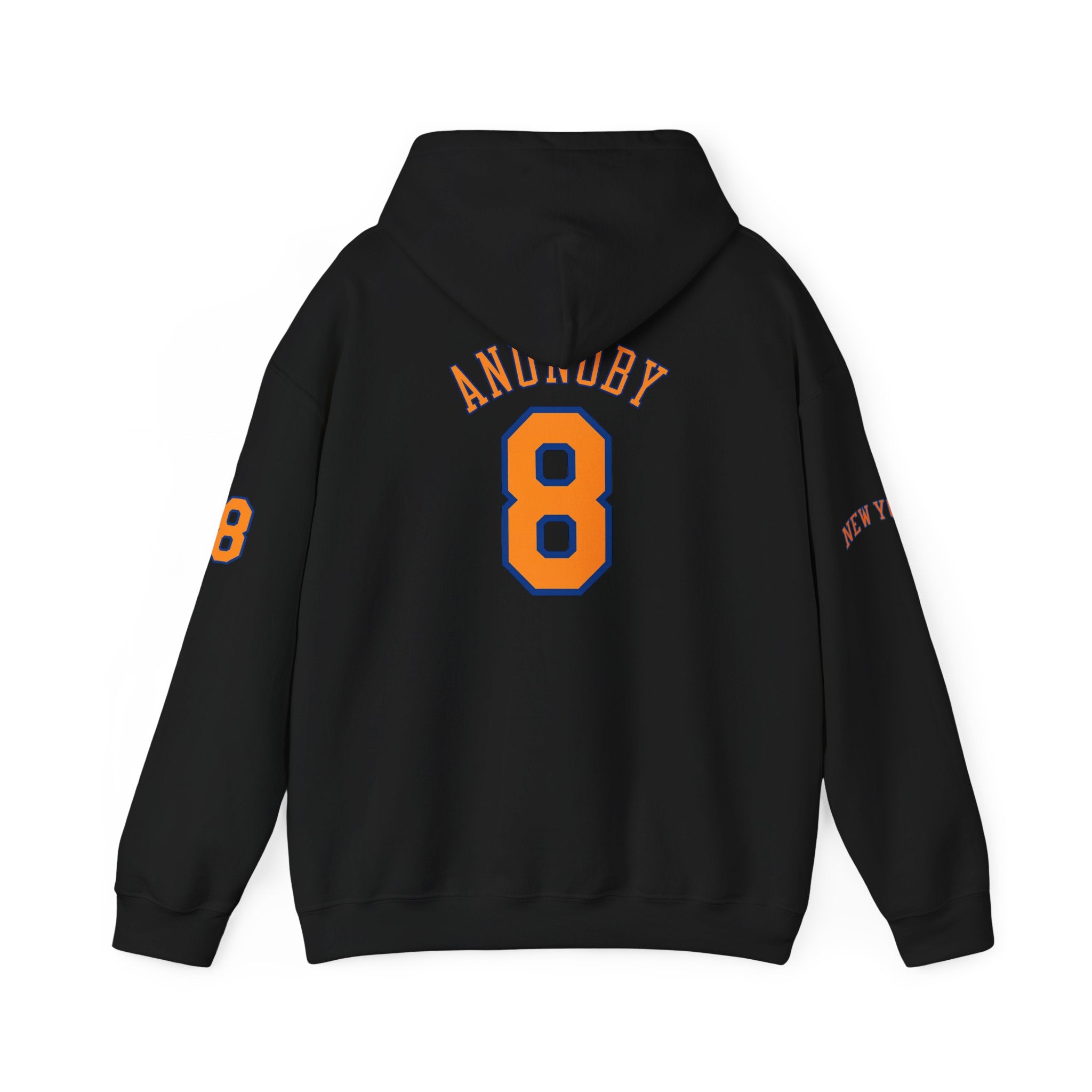 Knicks #8 Anunoby Basketball Hoodie — NYR Team Logo Back Number Sweatshirt