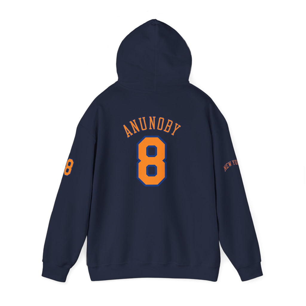 Knicks #8 Anunoby Basketball Hoodie — NYR Team Logo Back Number Sweatshirt