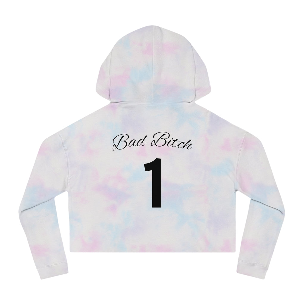 “Bad Bitch 1” Woman's Graphic Cropped Hooded Sweatshirt