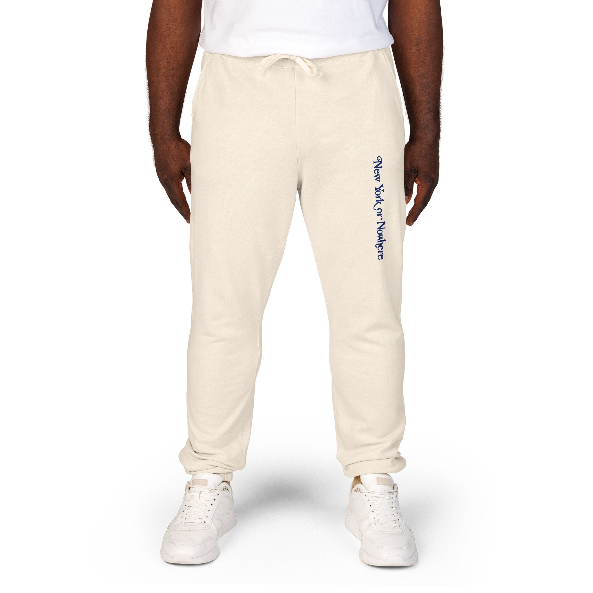 Fleece Sweatpants — Minimal Vertical Script Cozy Joggers