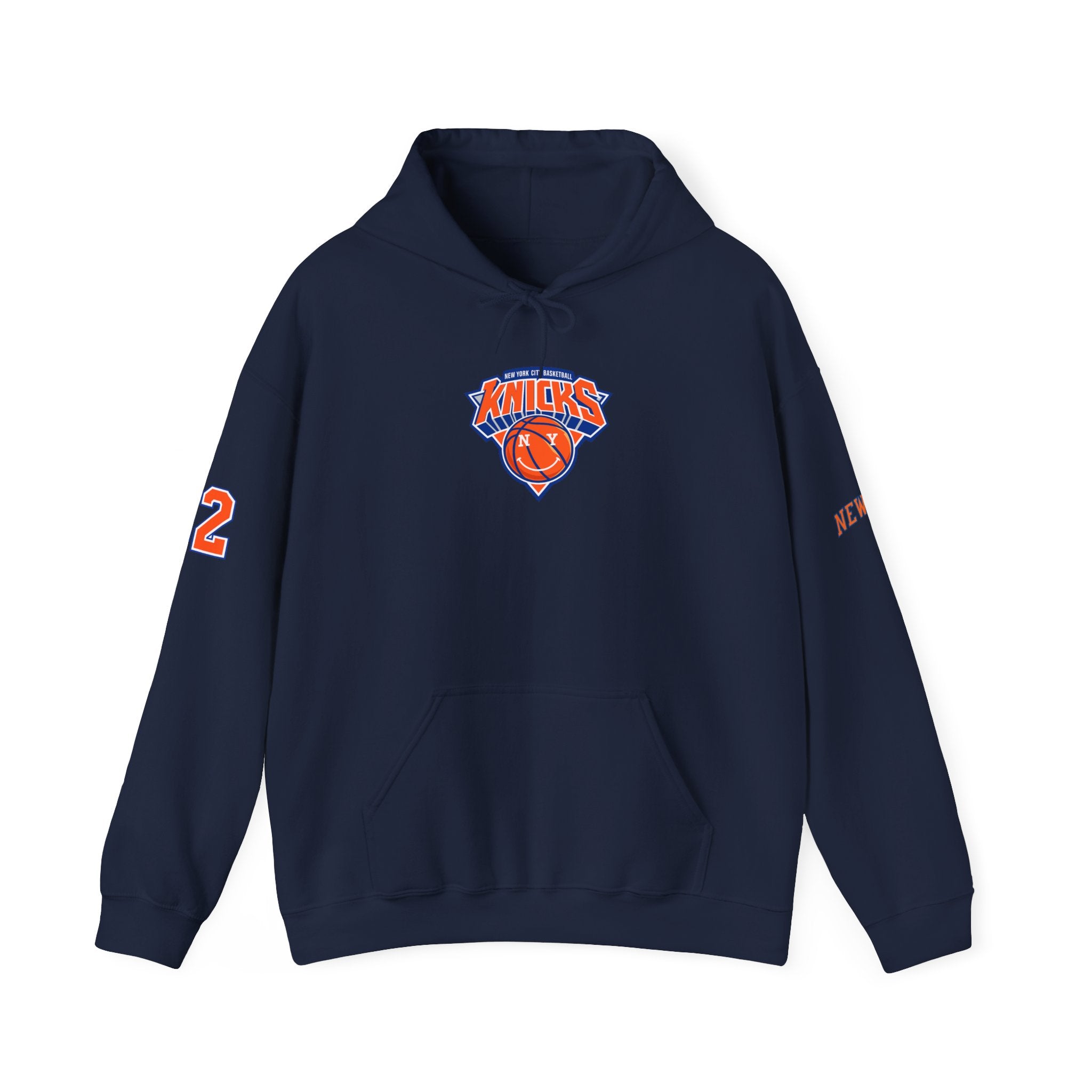 New York Knicks Retro Logo Hoodie — 32 Jersey Sleeve Basketball Pullover