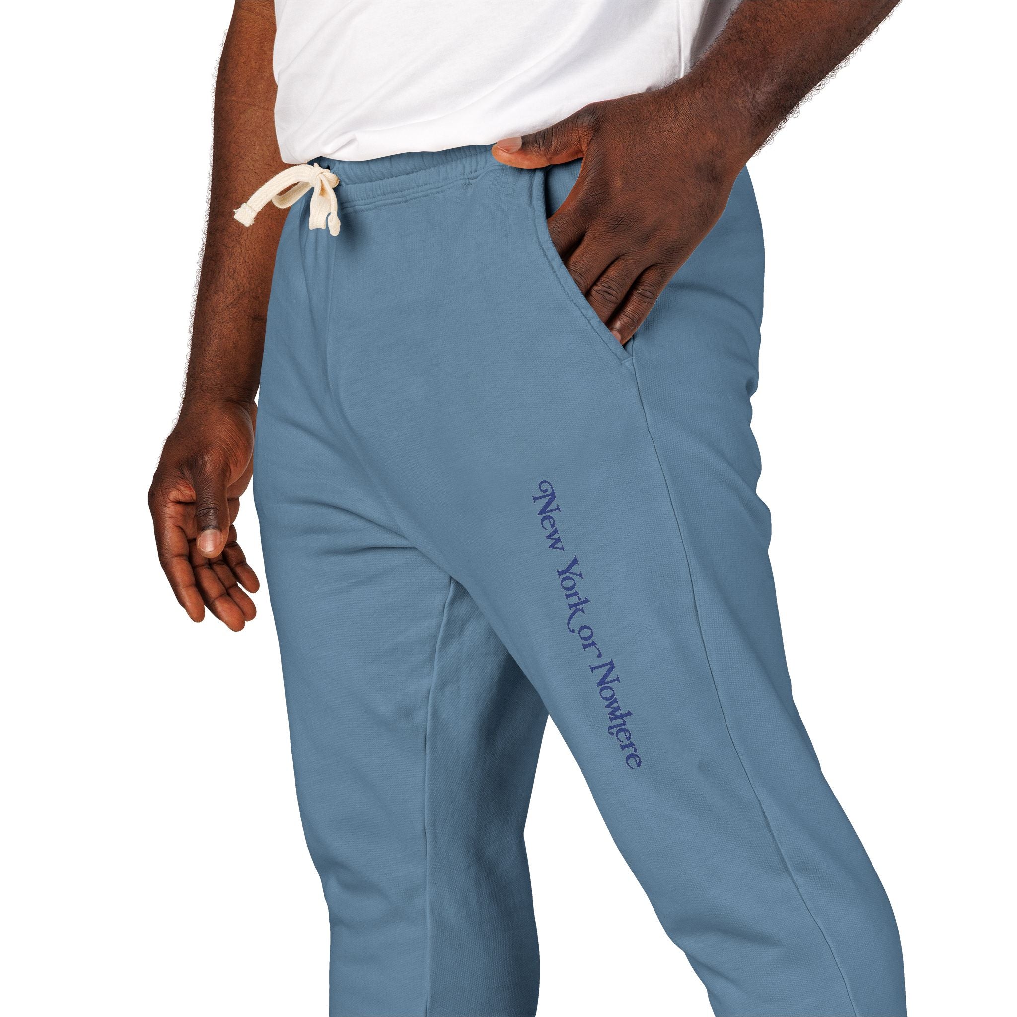 Fleece Sweatpants — Minimal Vertical Script Cozy Joggers