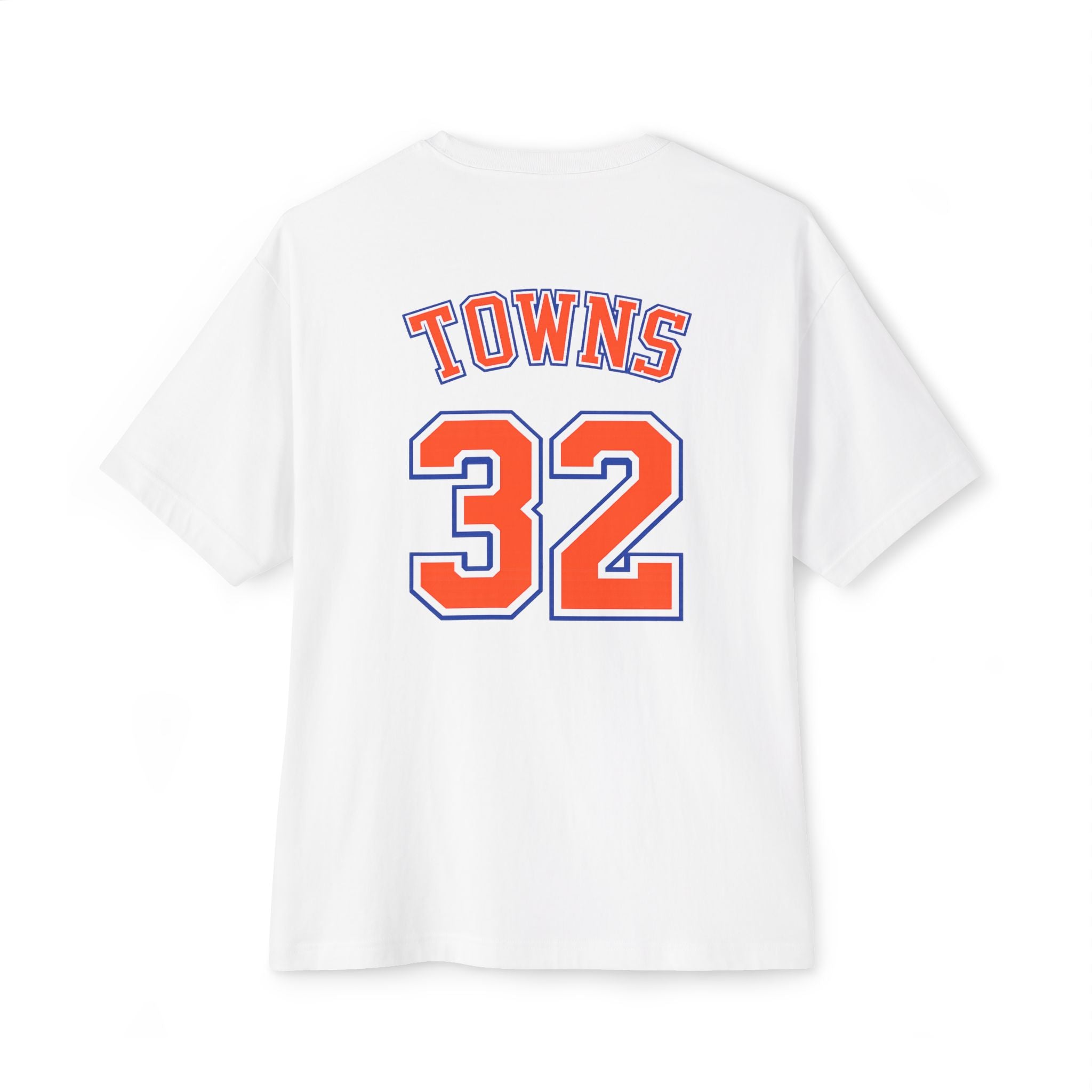 Knicks 'Towns 32' Boxy Tee — Retro Basketball Team Jersey Shirt