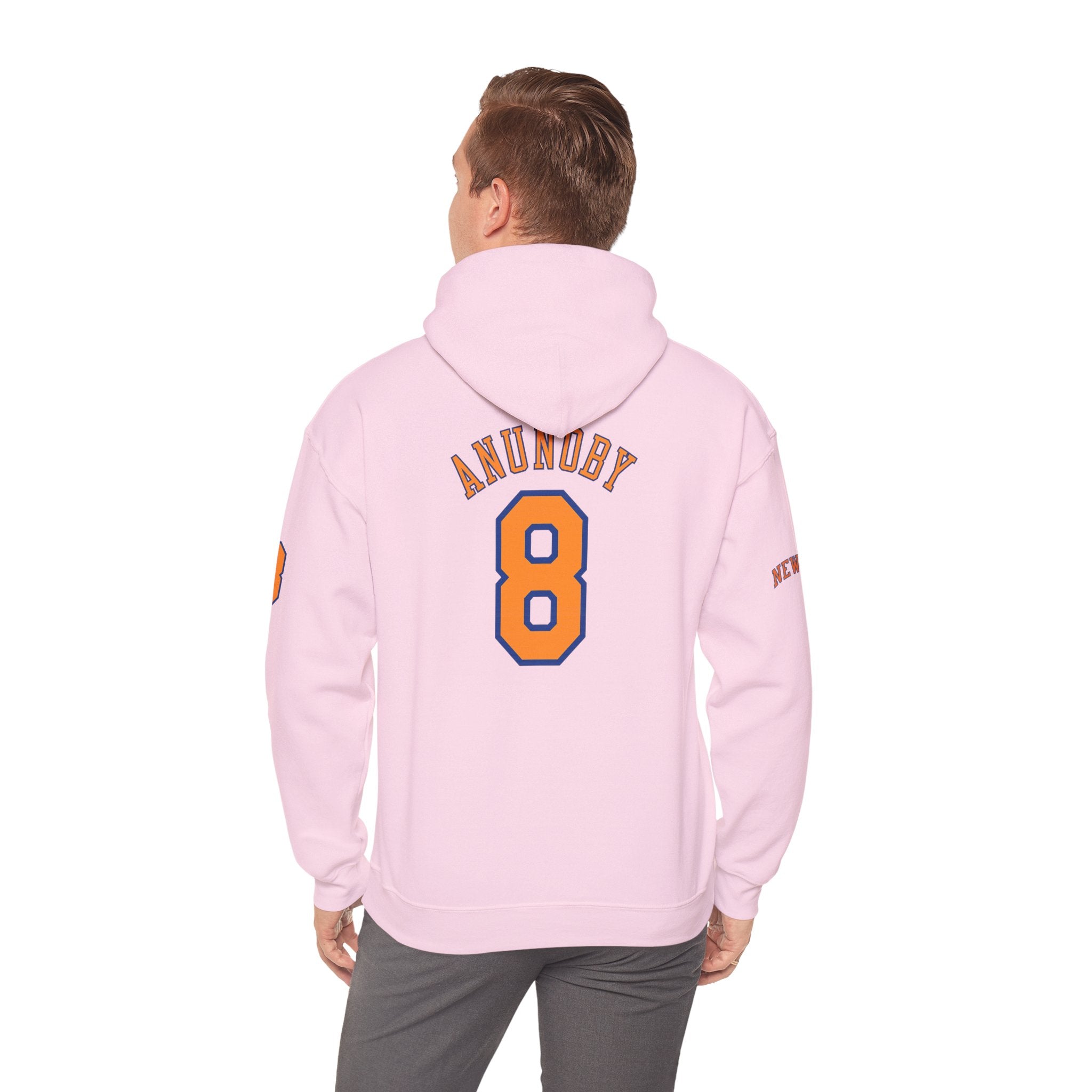 Knicks #8 Anunoby Basketball Hoodie — NYR Team Logo Back Number Sweatshirt