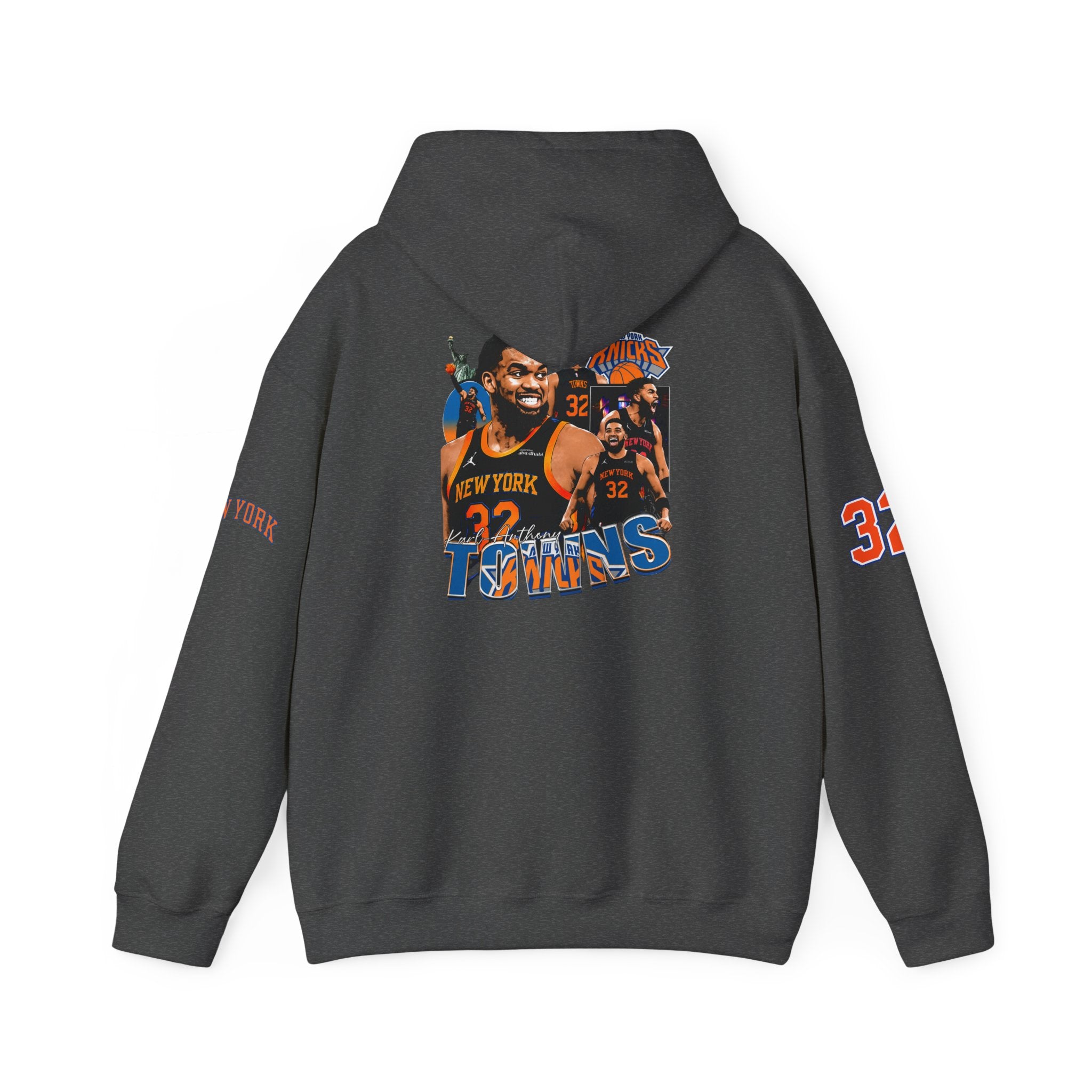 New York Knicks Retro Logo Hoodie — 32 Jersey Sleeve Basketball Pullover