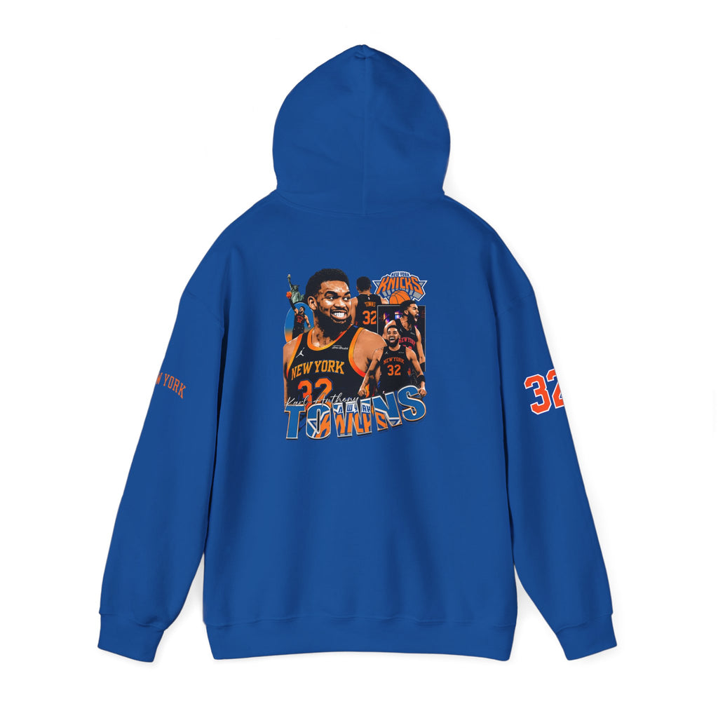 New York Knicks Retro Logo Hoodie — 32 Jersey Sleeve Basketball Pullover