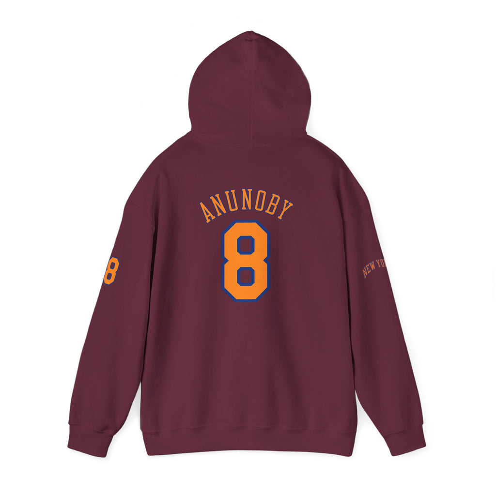 Knicks #8 Anunoby Basketball Hoodie — NYR Team Logo Back Number Sweatshirt