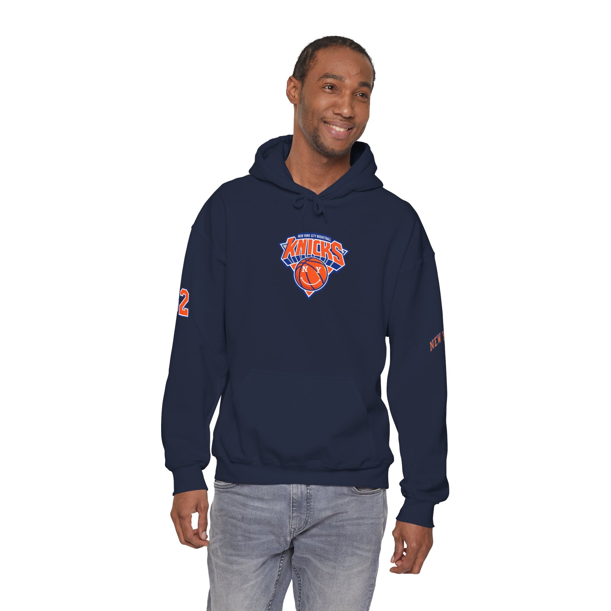 New York Knicks Jersey Hoodie — 'Towns 32' Retro Basketball Pullover