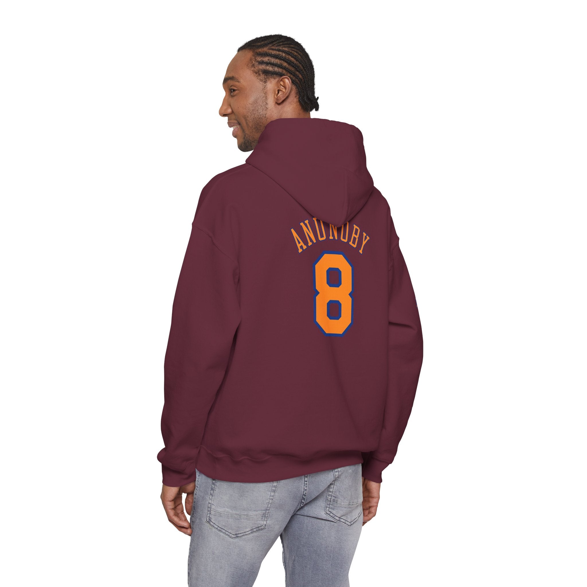 Knicks #8 Anunoby Basketball Hoodie — NYR Team Logo Back Number Sweatshirt