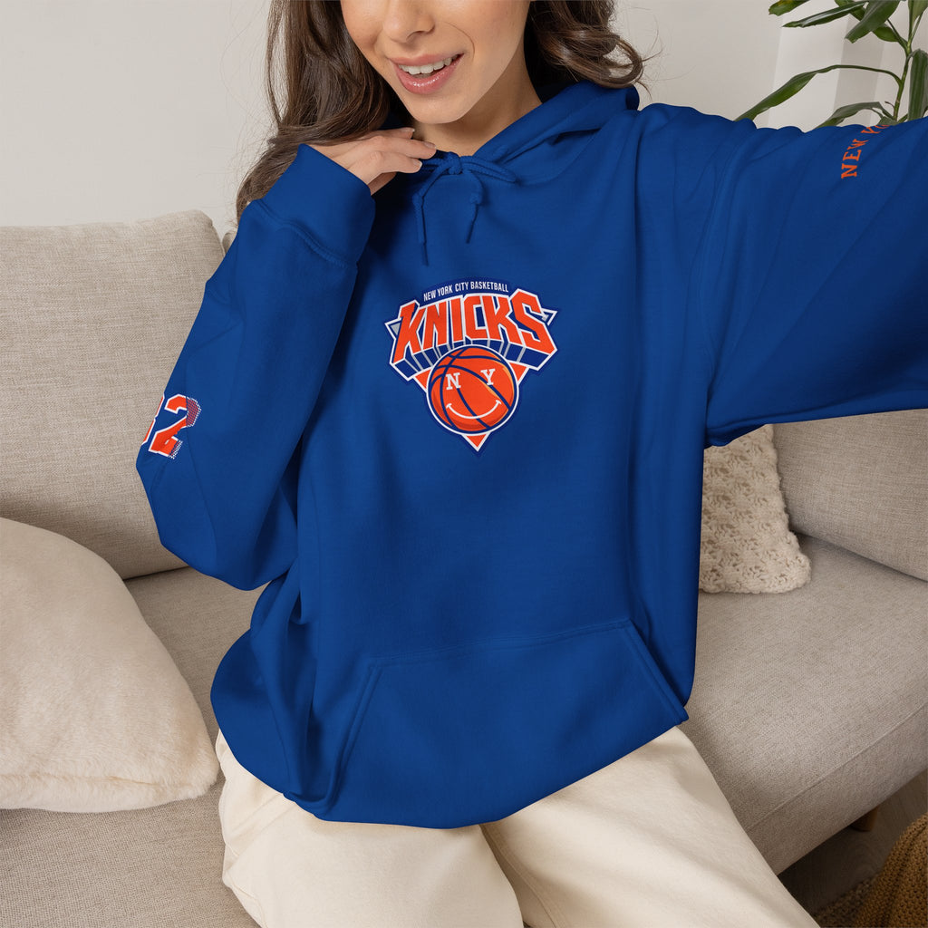 New York Knicks Jersey Hoodie — 'Towns 32' Retro Basketball Pullover
